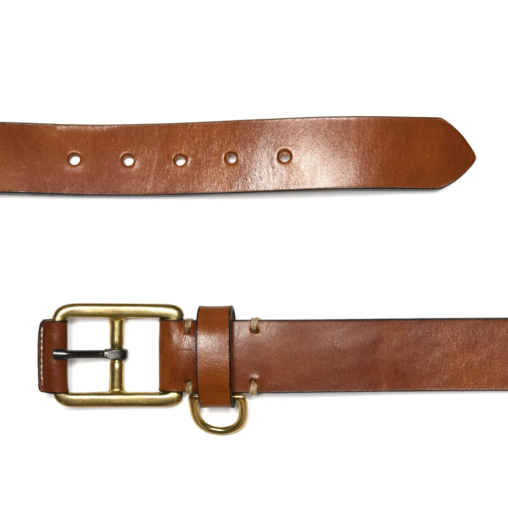 Stitched D-Ring Belt - Buck Brown — YUKETEN display picture 2