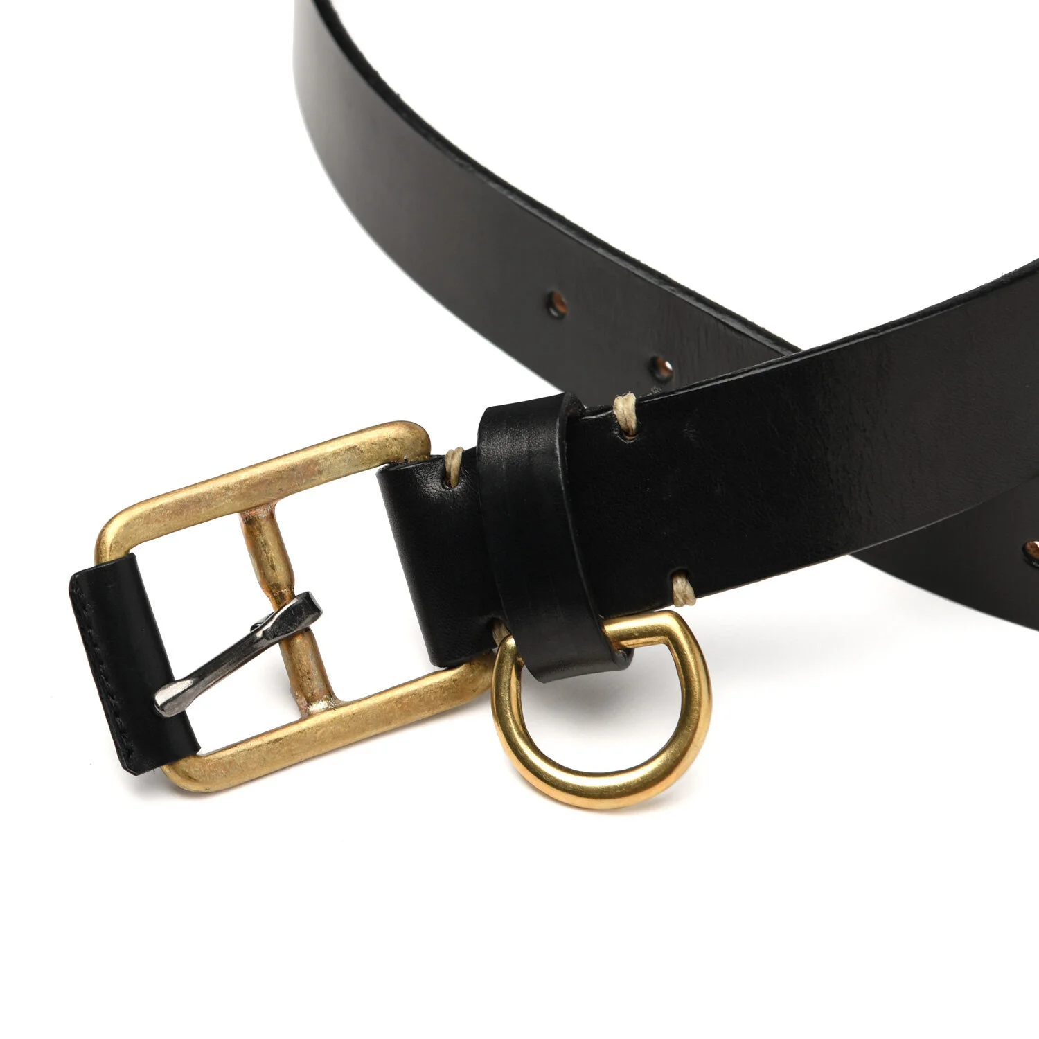 Stitched D-Ring Belt - Black — YUKETEN