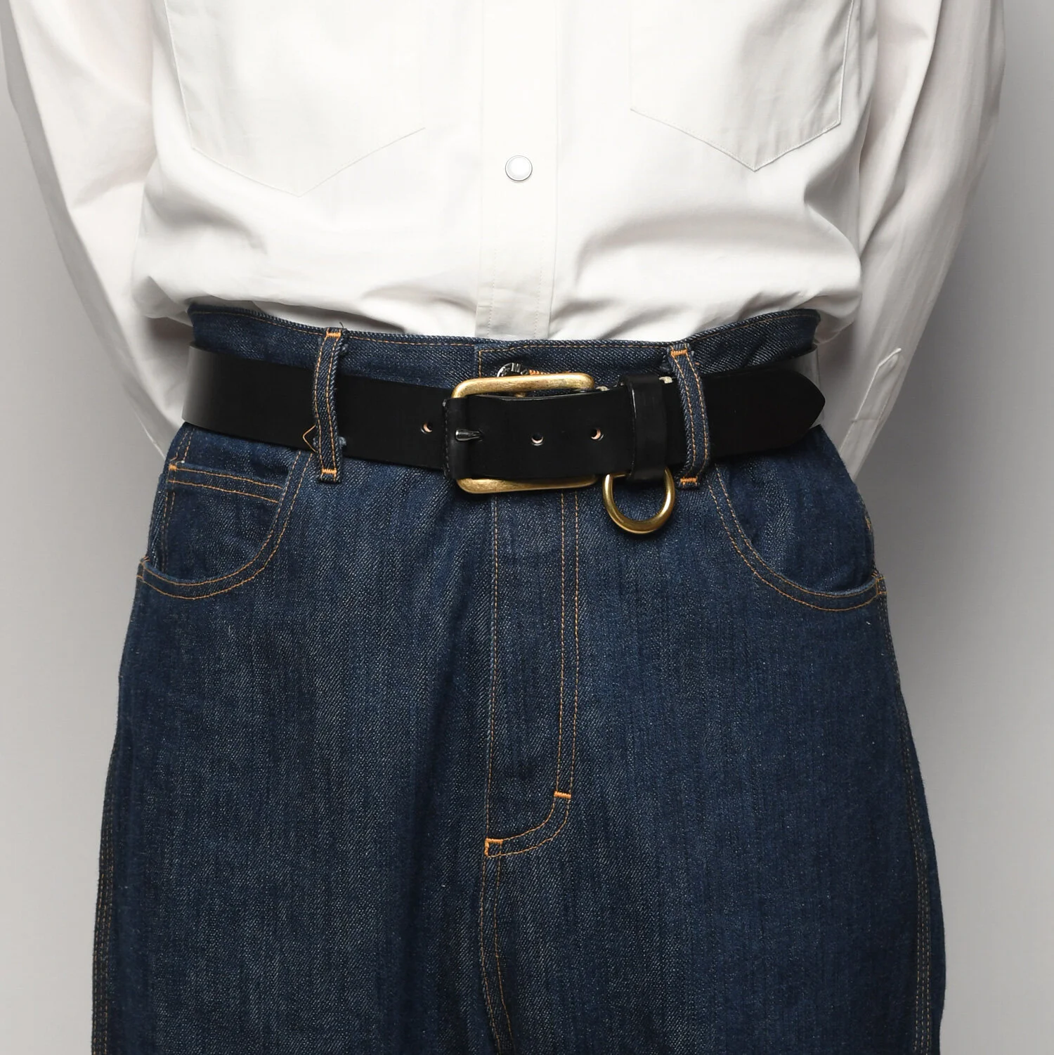 Stitched D-Ring Belt - Black — YUKETEN