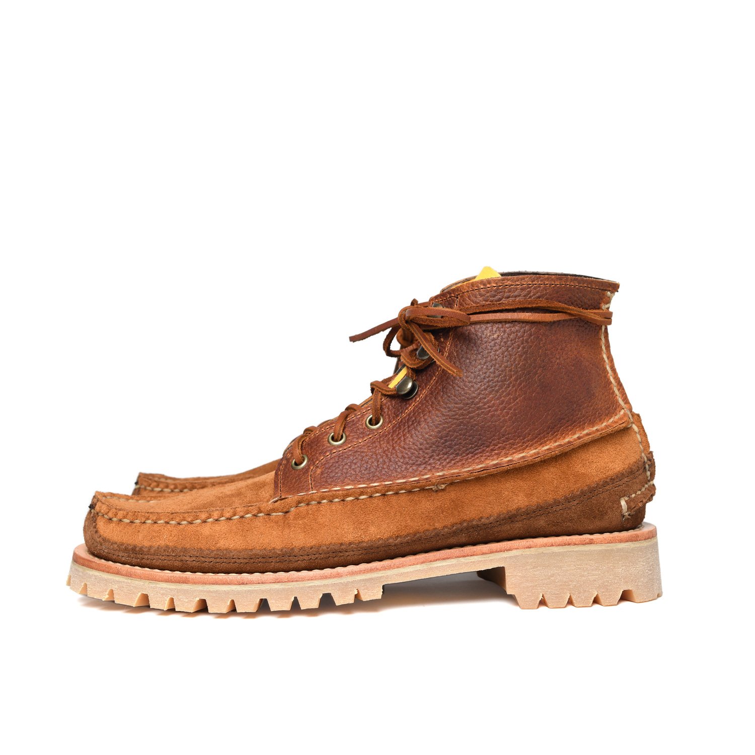 All Handsewn Maine Guide 6 Eye DB Boots - Brown Multi — YUKETEN