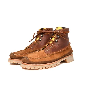 All Handsewn Maine Guide 6 Eye DB Boots - Brown Multi — YUKETEN