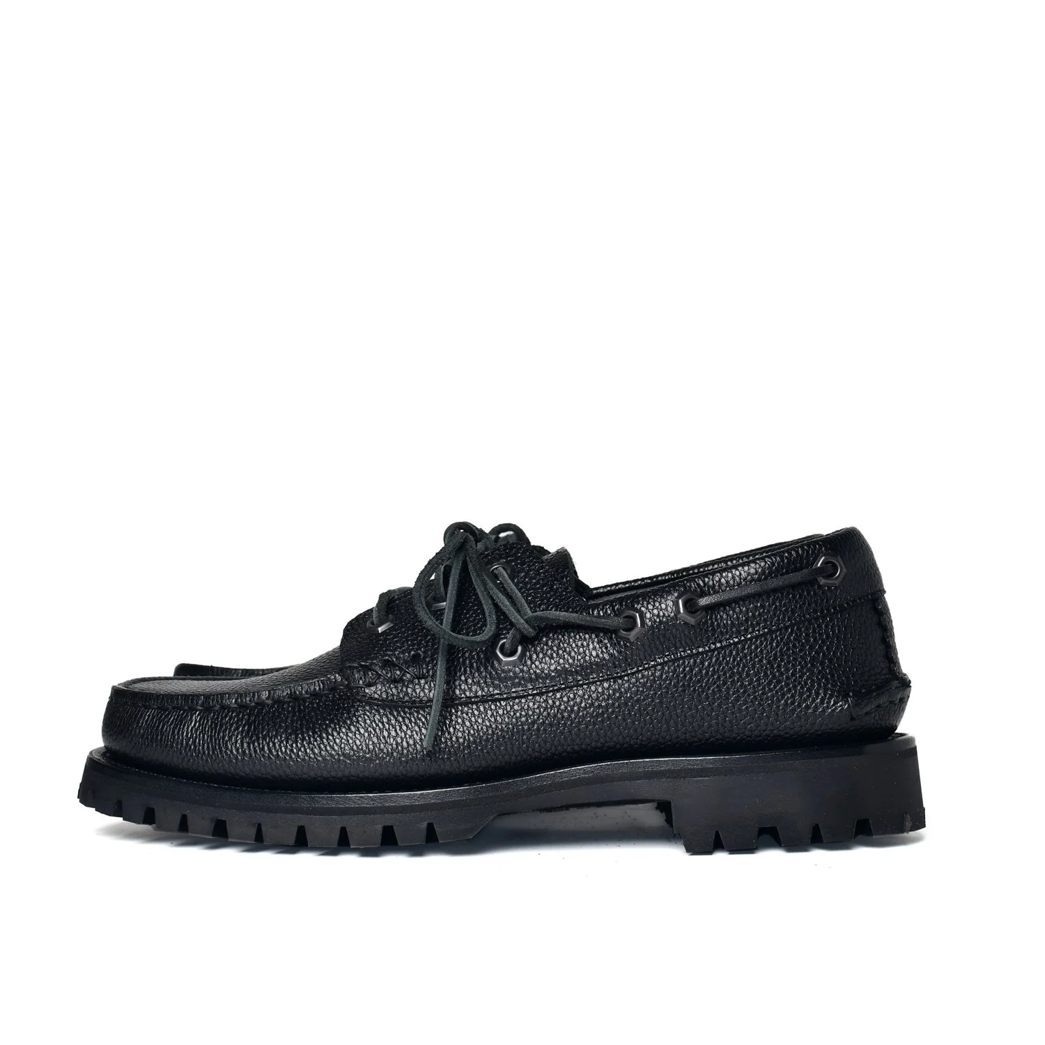 Italian Hex Eye Boat Shoe w Cortina Sole - T Pale FW24 — YUKETEN