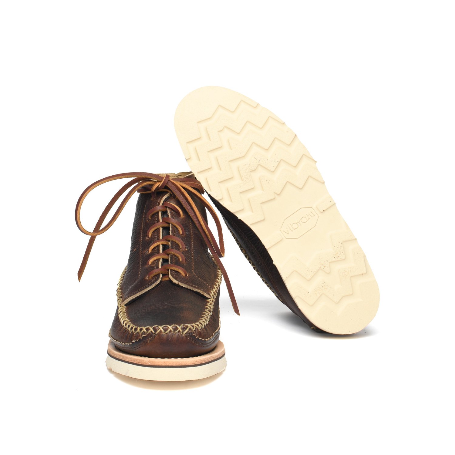 All Handsewn Maine Guide 6 Eye DB Boots - Crazy Horse Cow Leather