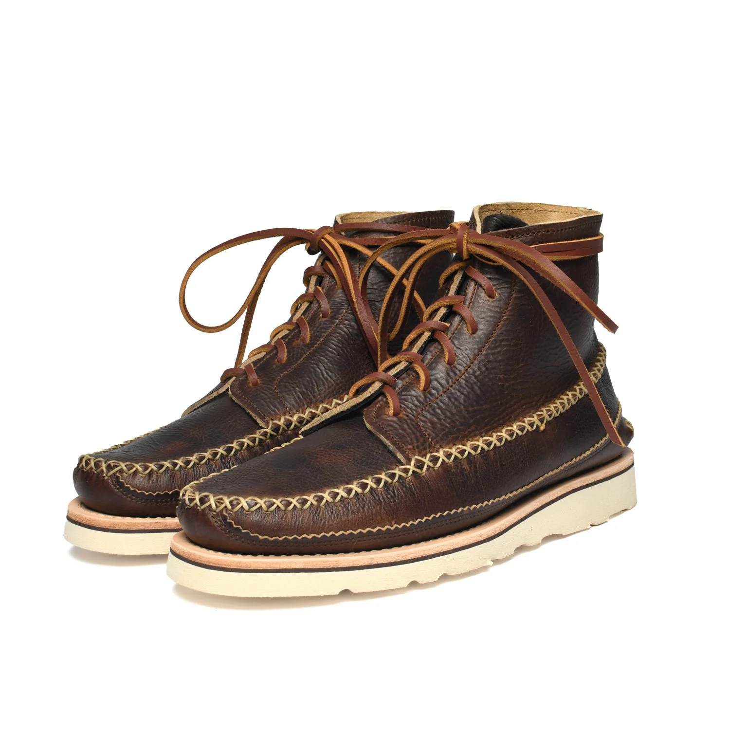 All Handsewn Maine Guide 6 Eye DB Boots - Crazy Horse Cow Leather