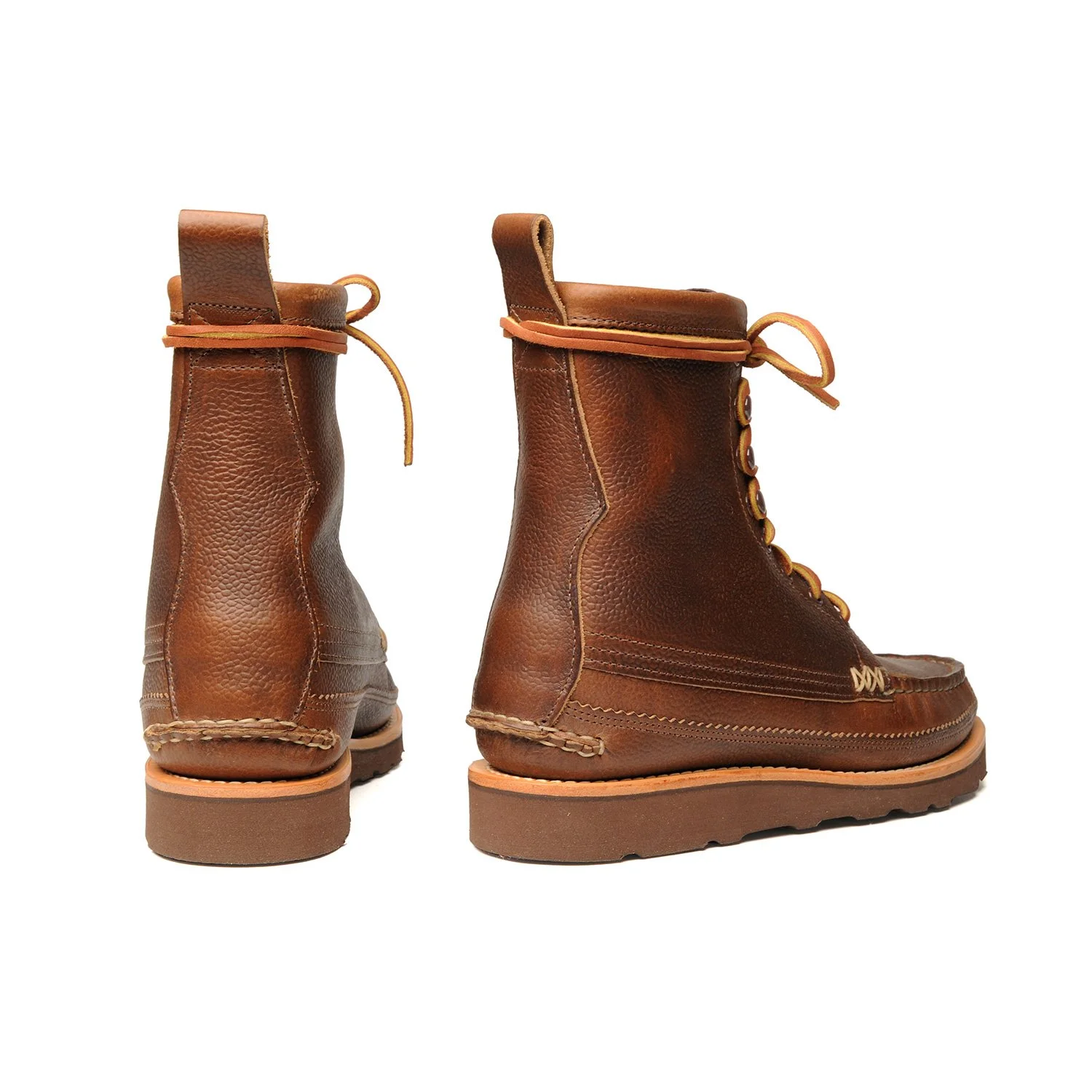 試着美品　YUKETEN ユケテン Maine Guide Boots All Handsewn Maine Guide 6 Eye DB Boots - Brown Multi — YUKETEN