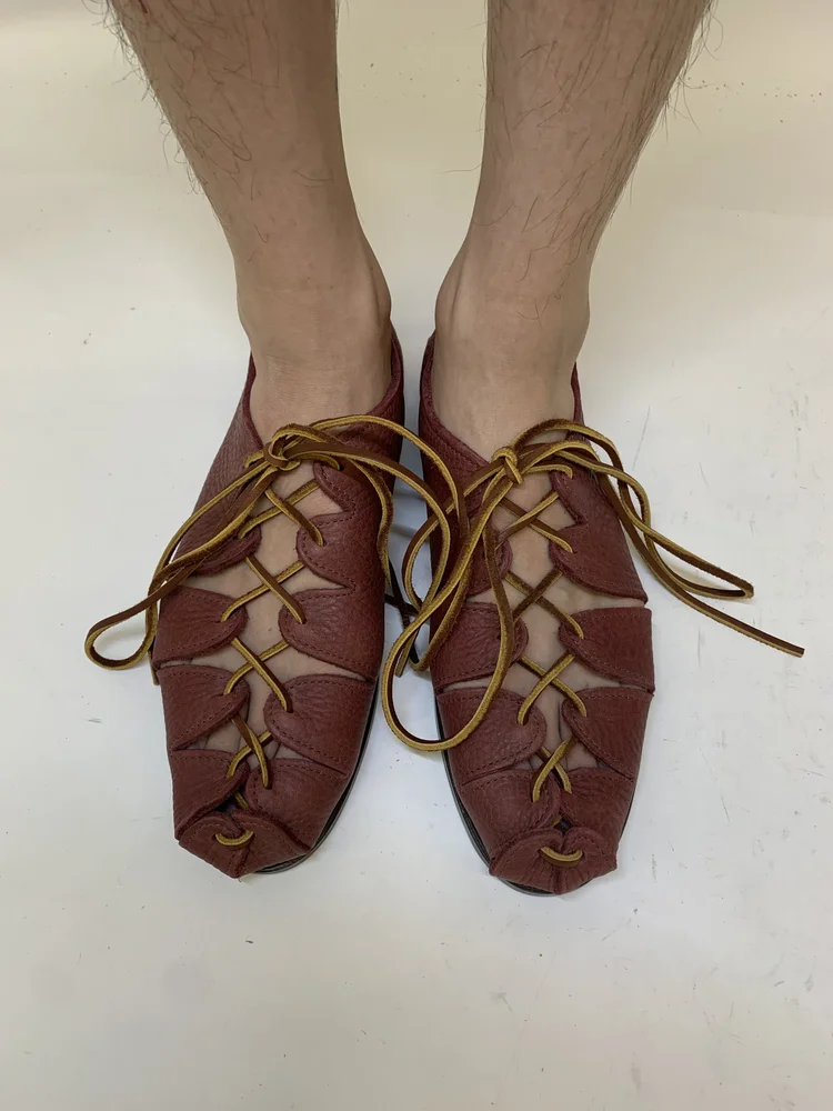 SAMPLE #81 - Ghillie Moc w/ Camp Sole - Burgundy - Size 9 US E