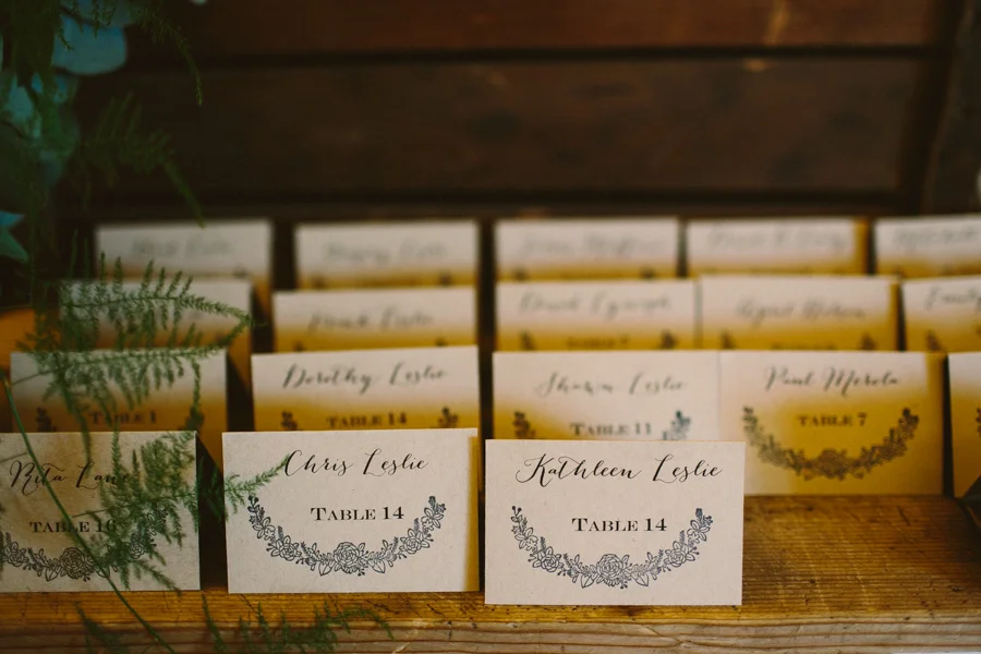 Creative Massachusetts Wedding Place Cards