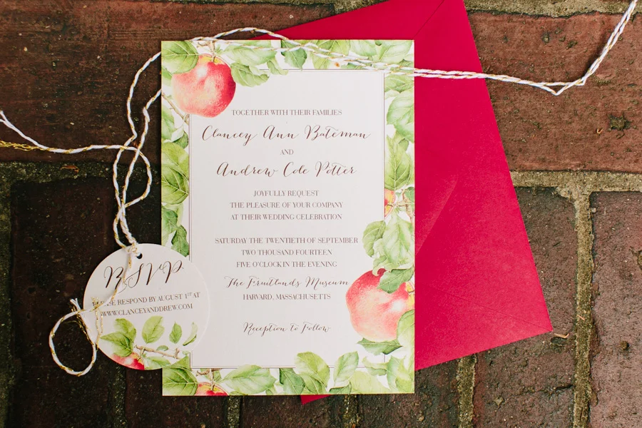 Fruitlands Museum Wedding Invitation