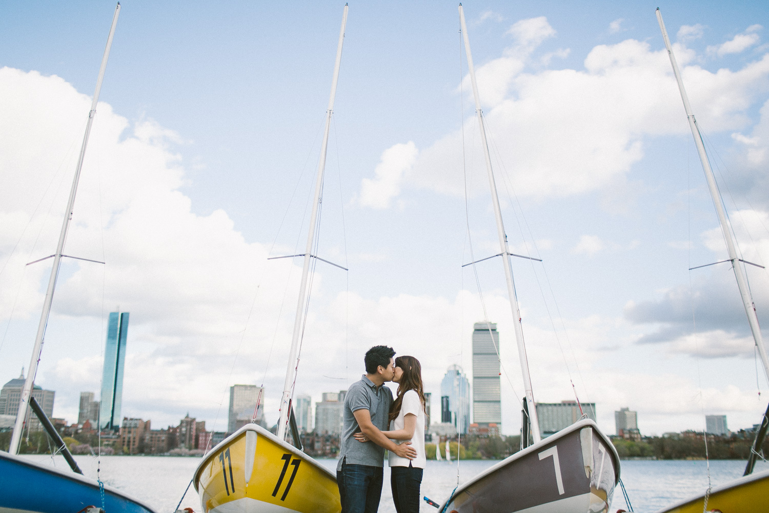 Boston Skyline Engagement Photo