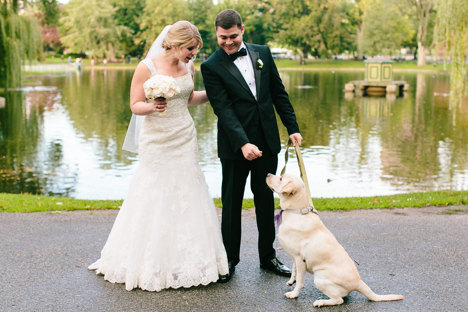 Bride and Groom with Dog