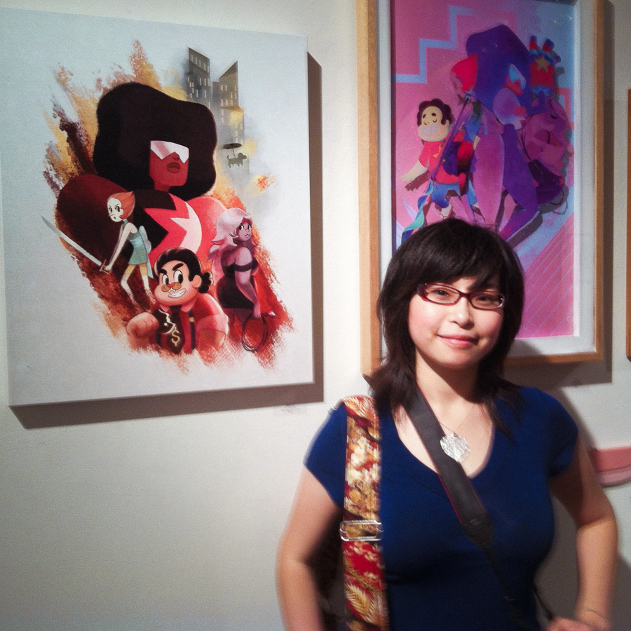 Me with one of my Steven Universe paintings
