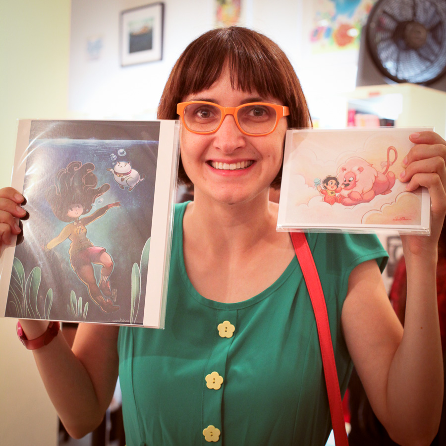 Becky Dreistadt with my art prints!