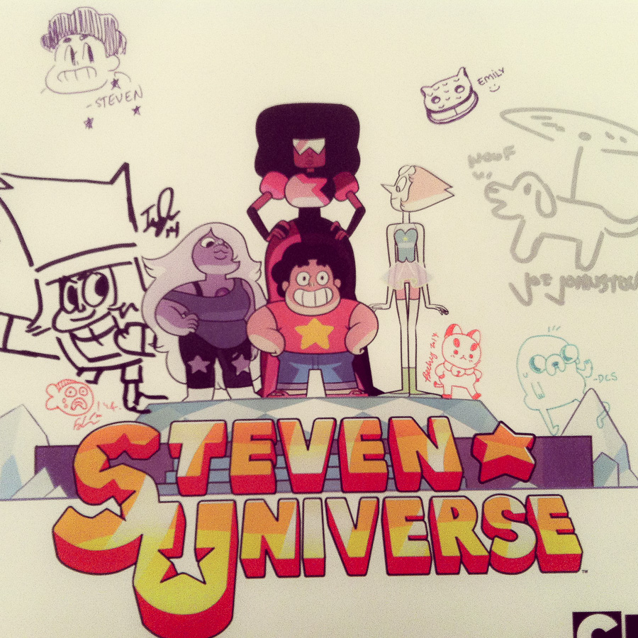Filled up my Steven Universe poster with signatures!