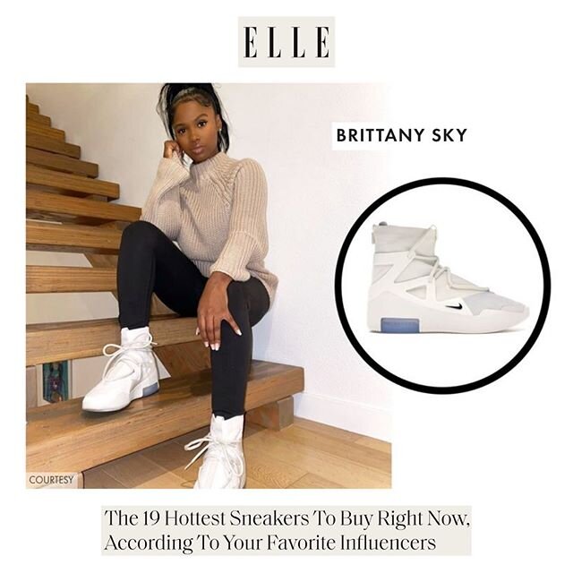 @RareGlobal&rsquo;s @BrittanySky was featured in @ElleUSA talking all about her shoe game. We&rsquo;re loving her idea of a fashion forward shoe, the Air Fear Of God 1 &lsquo;Sail&rsquo; 👟✨ #BrittanySky #RareGlobal #ElleMagazine #DCPR