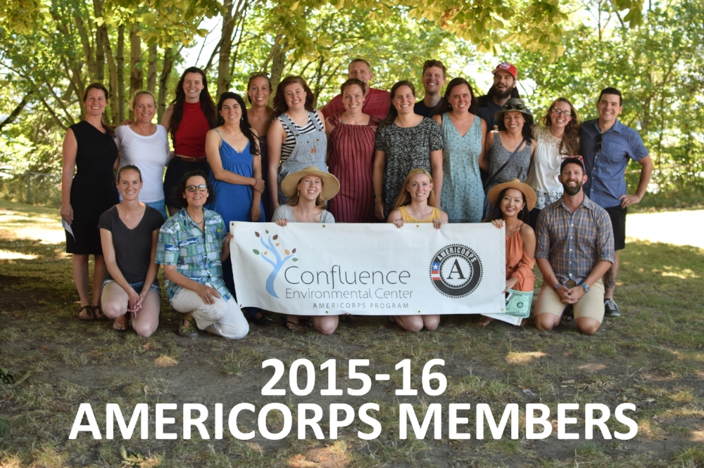 The 2015-16 AmeriCorps team, minus Meredith and Lindsay who weren't able to attend.