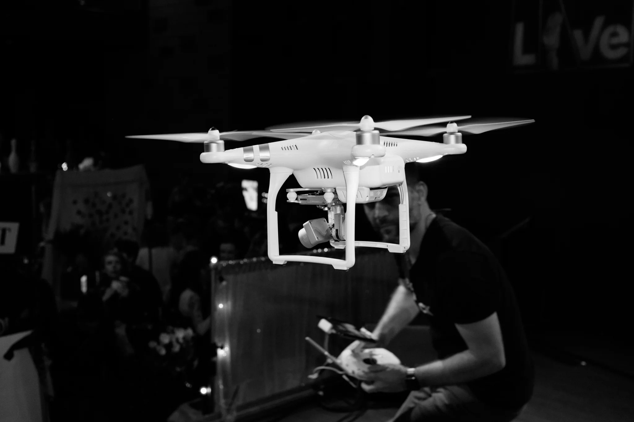Pretty sure this was the first time a drone was flown inside World Cafe Live. 