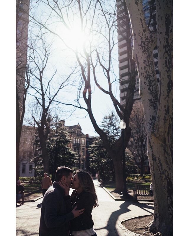 We had such a blast with Melissa &amp; Nick&rsquo;s #engagementshoot this spring. They had a dreamy day in #philly &mdash; they stumbled upon a dance troupe performing on the steps of @philamuseum, a jazz band in #rittenhousesquare, a man with cockat