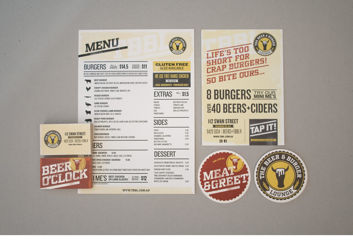 The Beer and burger lounge collateral