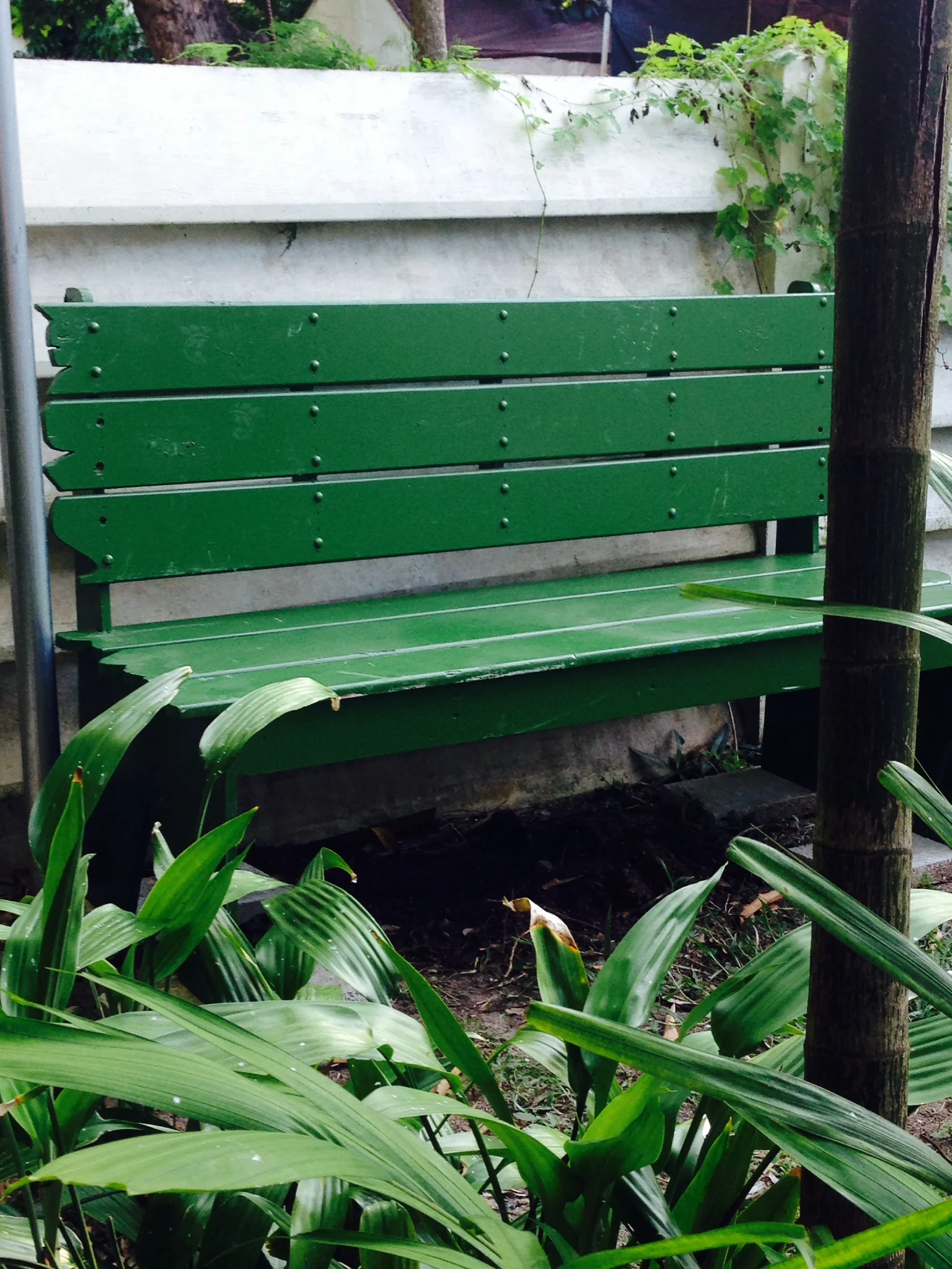 green bench H40" L60" D20"