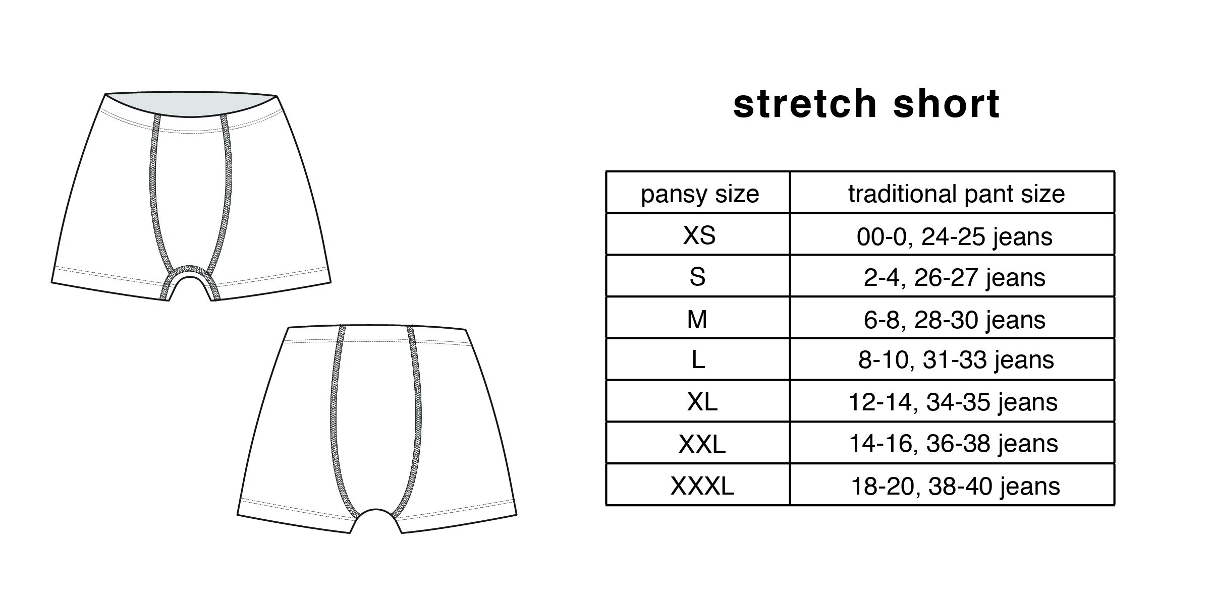 Size Chart Underwear