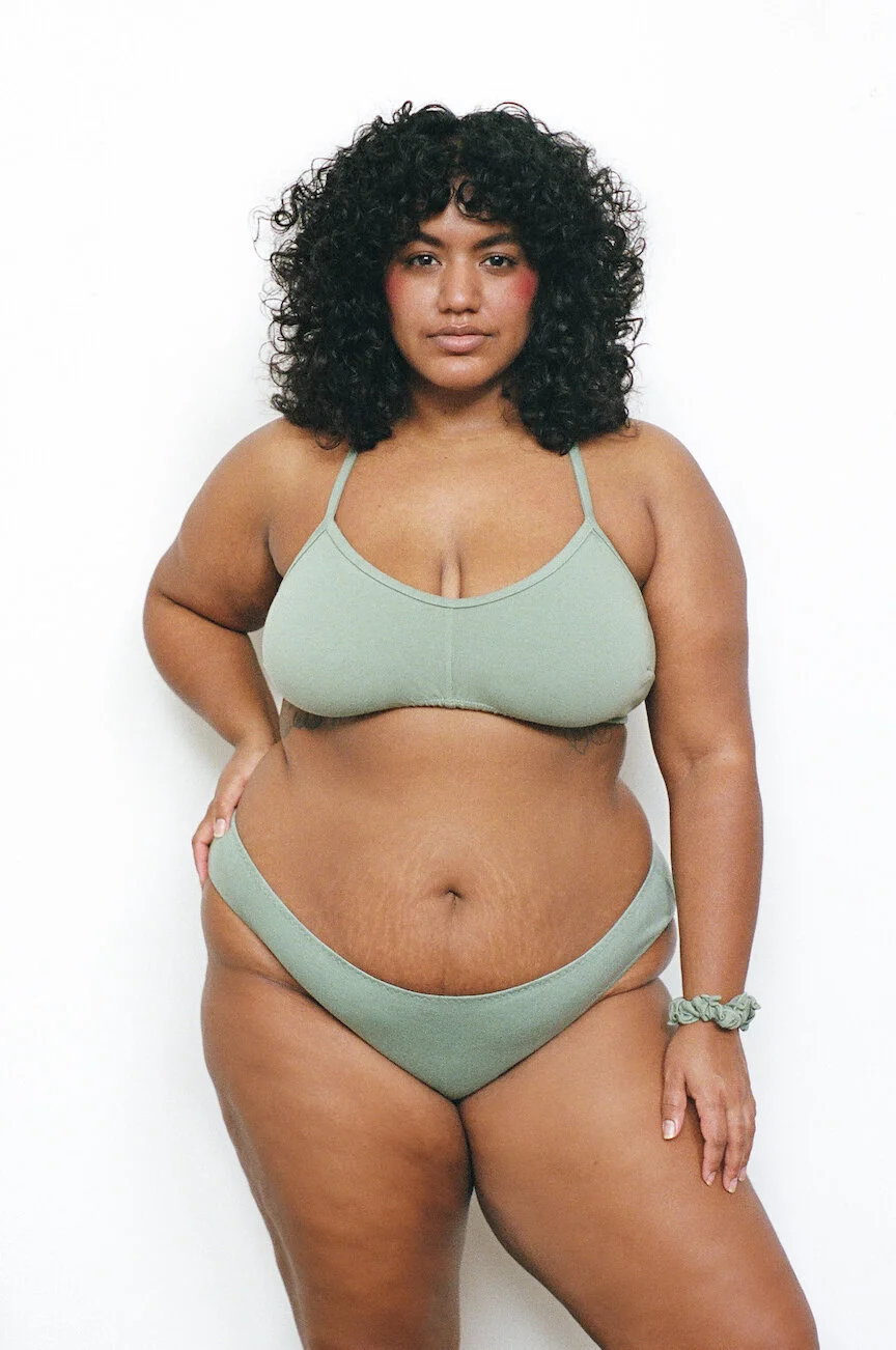 Pansy low-rise organic cotton underwear in Mermaid.