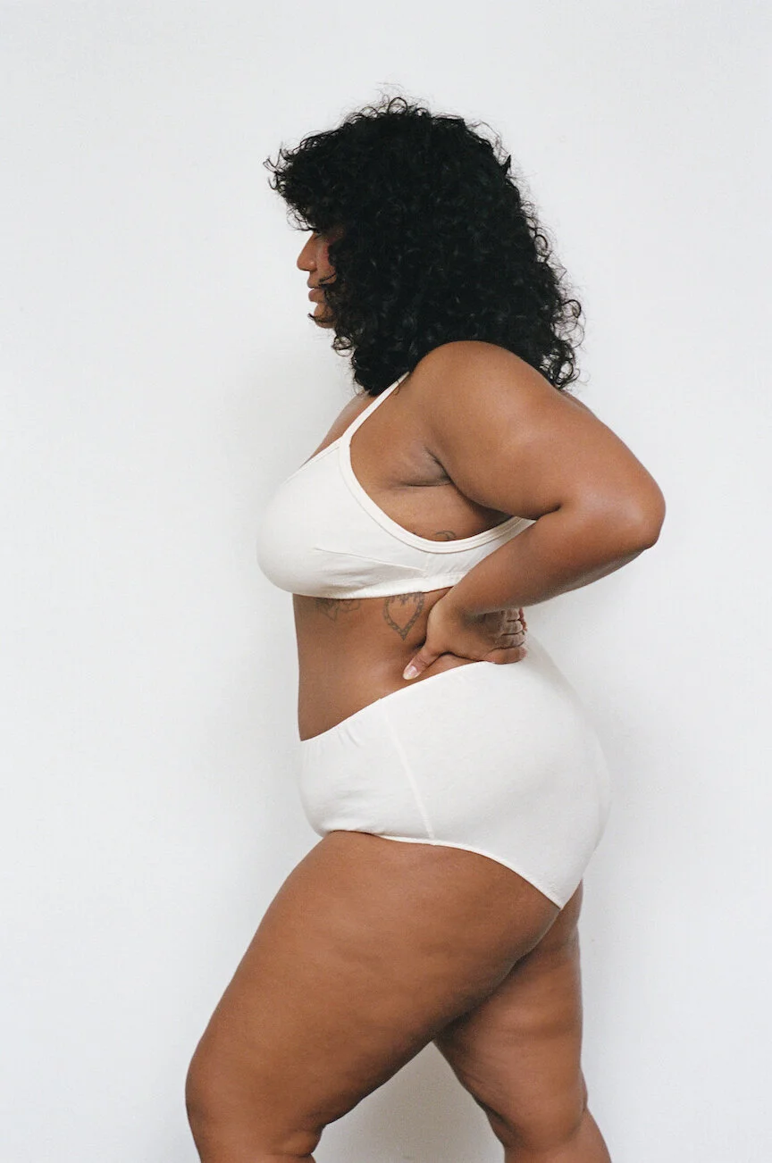 side view of Pansy high-rise underwear in Natural