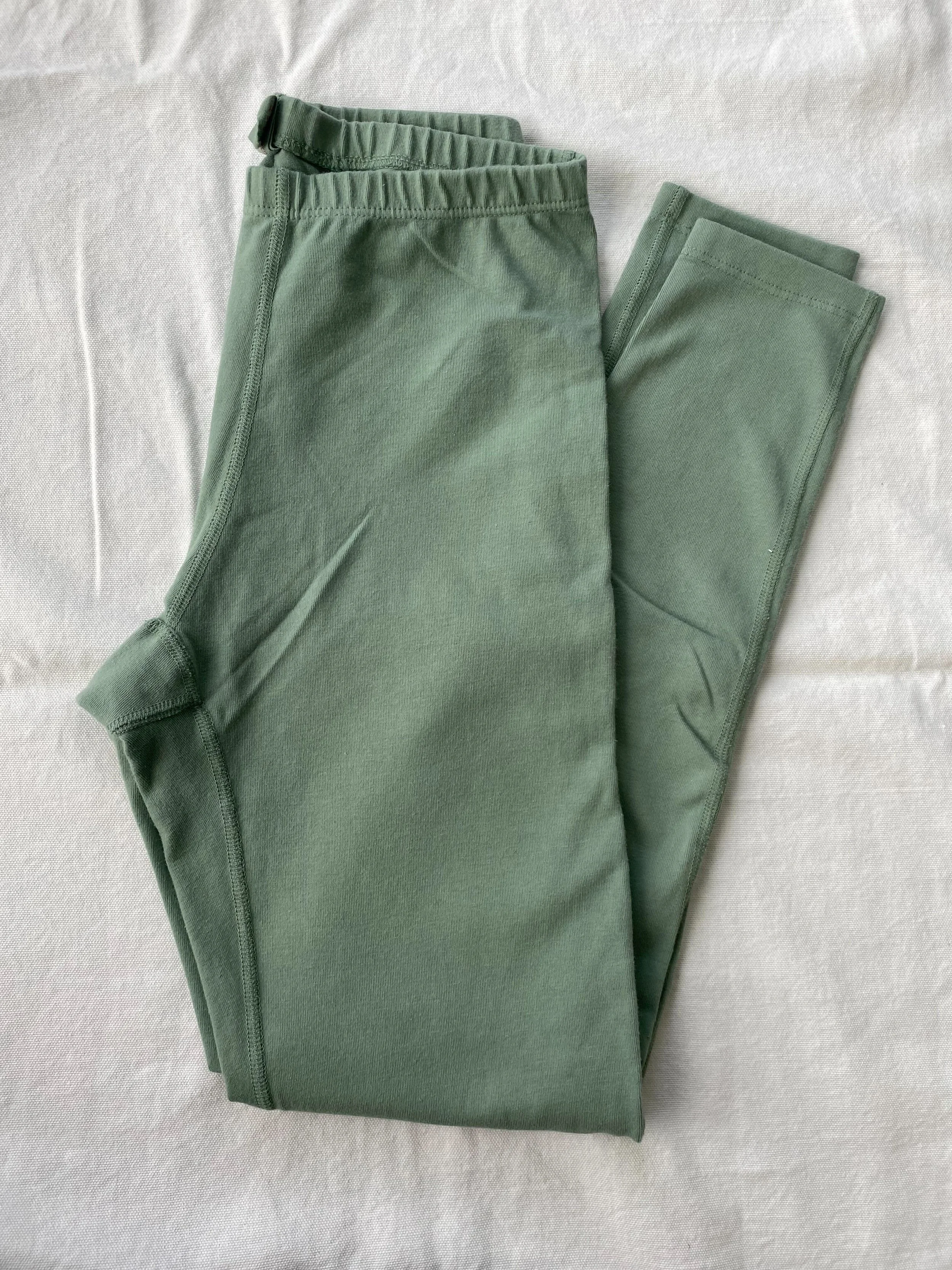 Pansy leggings organic cotton in Mermaid sea green.
