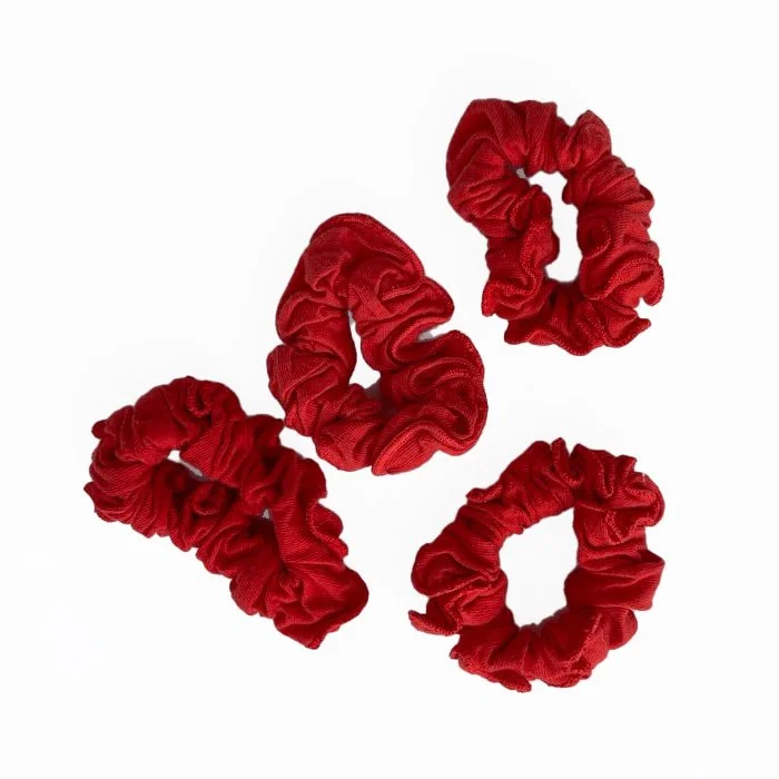 Pansy organic cotton scrunchies in Red.