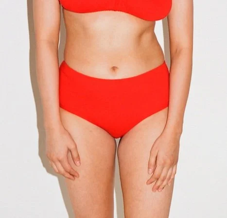 front view of Pansy high-rise organic cotton underwear in Red