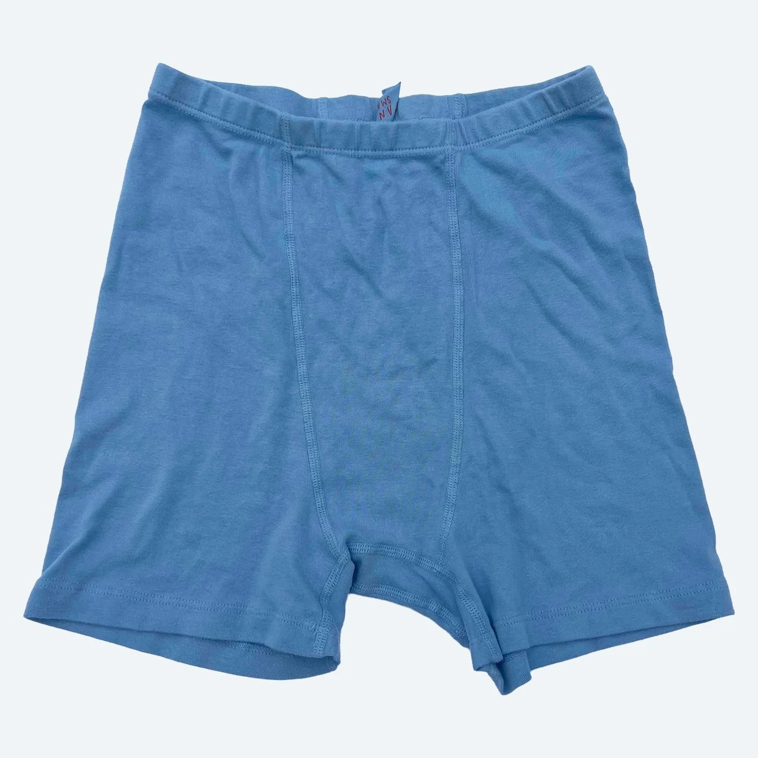 Front flat view of Pansy organic cotton Boxer Briefs in Sky blue.