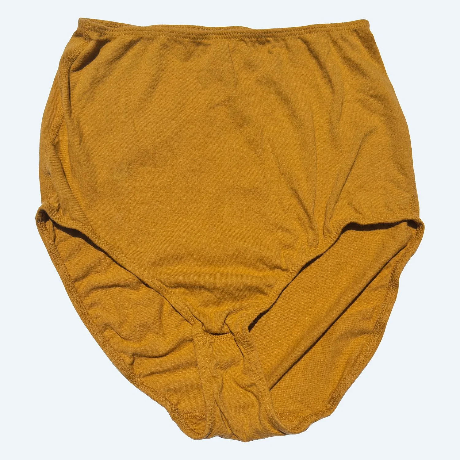 gold yellow super high rise underwear organic usa grown cotton