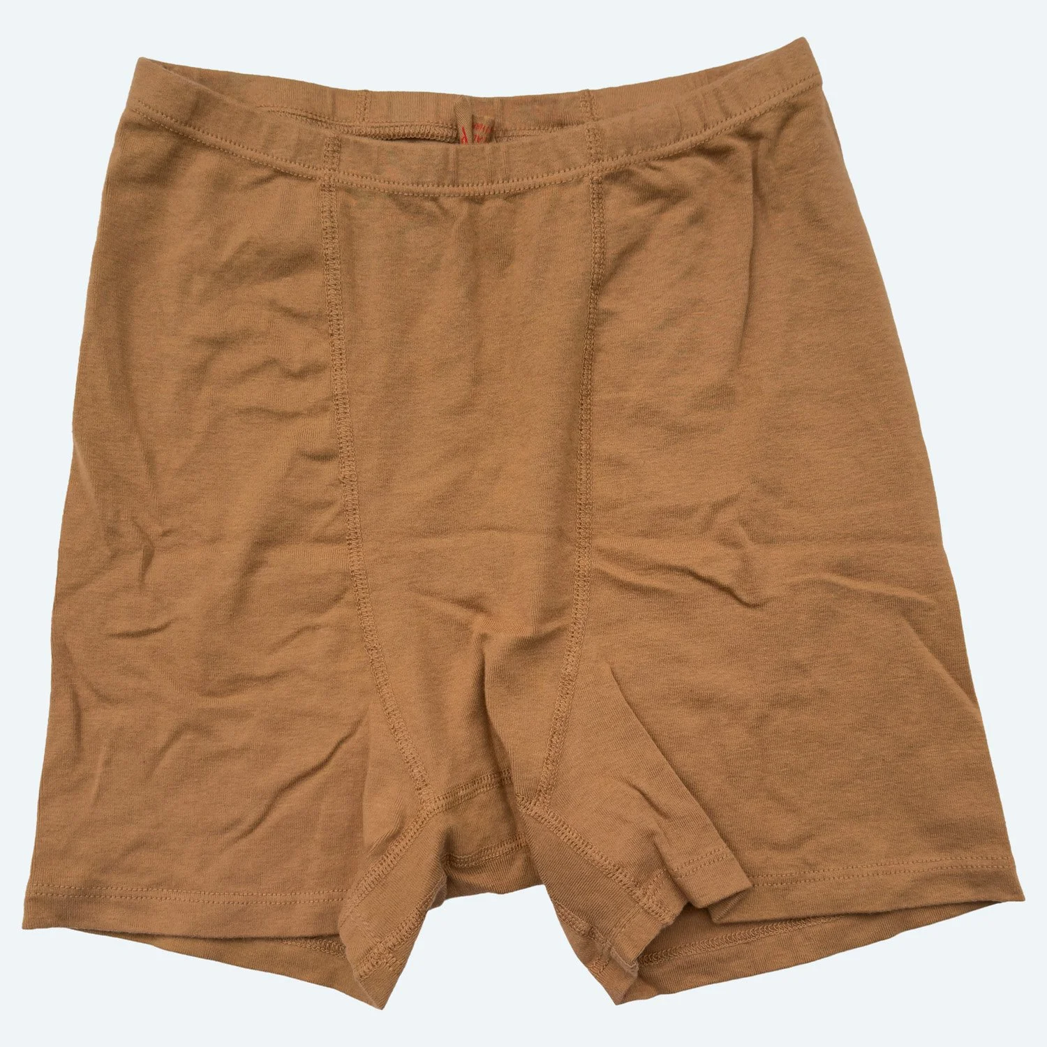 Front flat view of Pansy organic cotton Boxer Briefs in Almond.