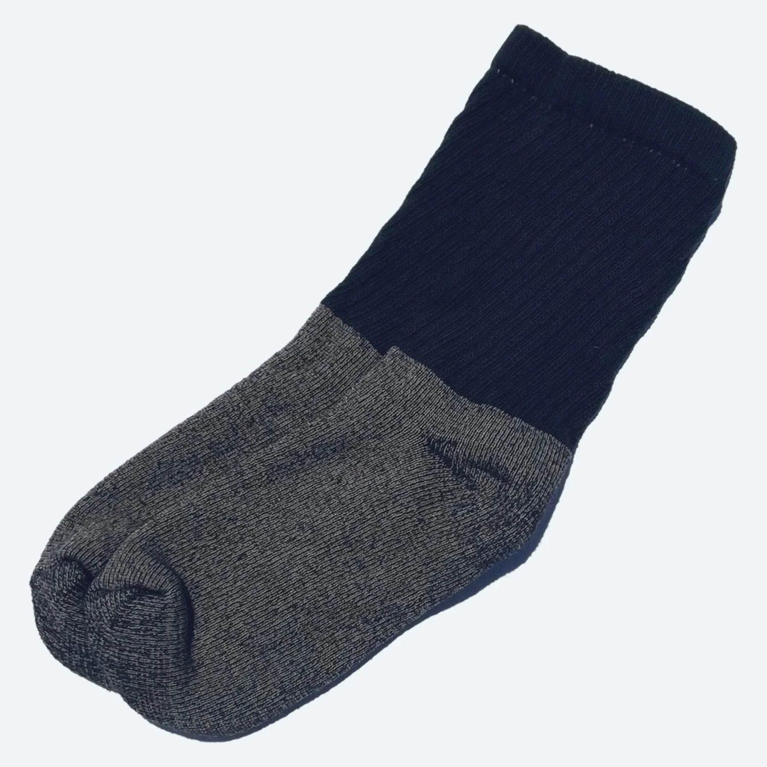 Pansy organic cotton tube socks in Black, laid flat with ribbed cuffs.