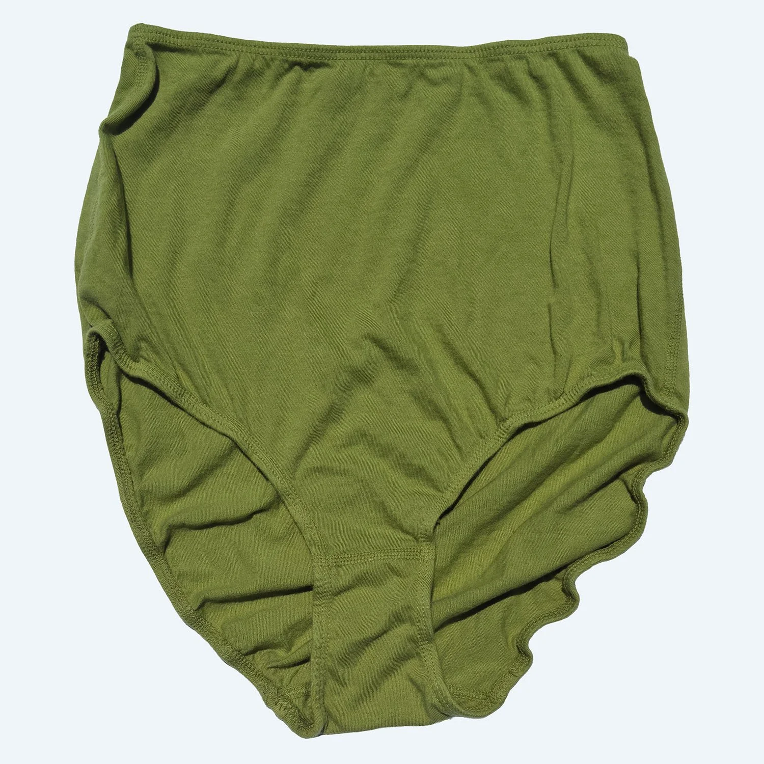 moss green super high rise underwear organic usa grown cotton