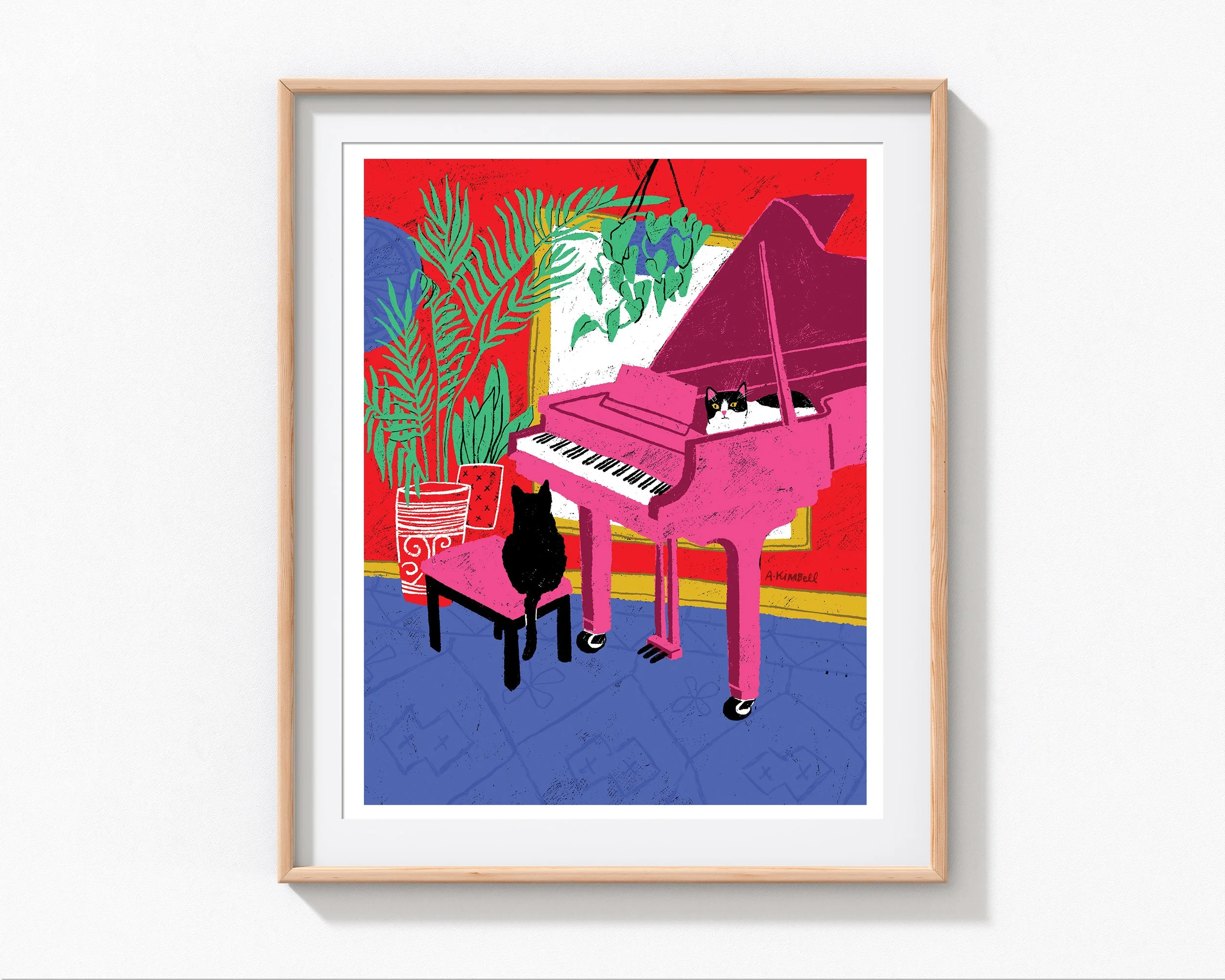 Piano Cats Art Print