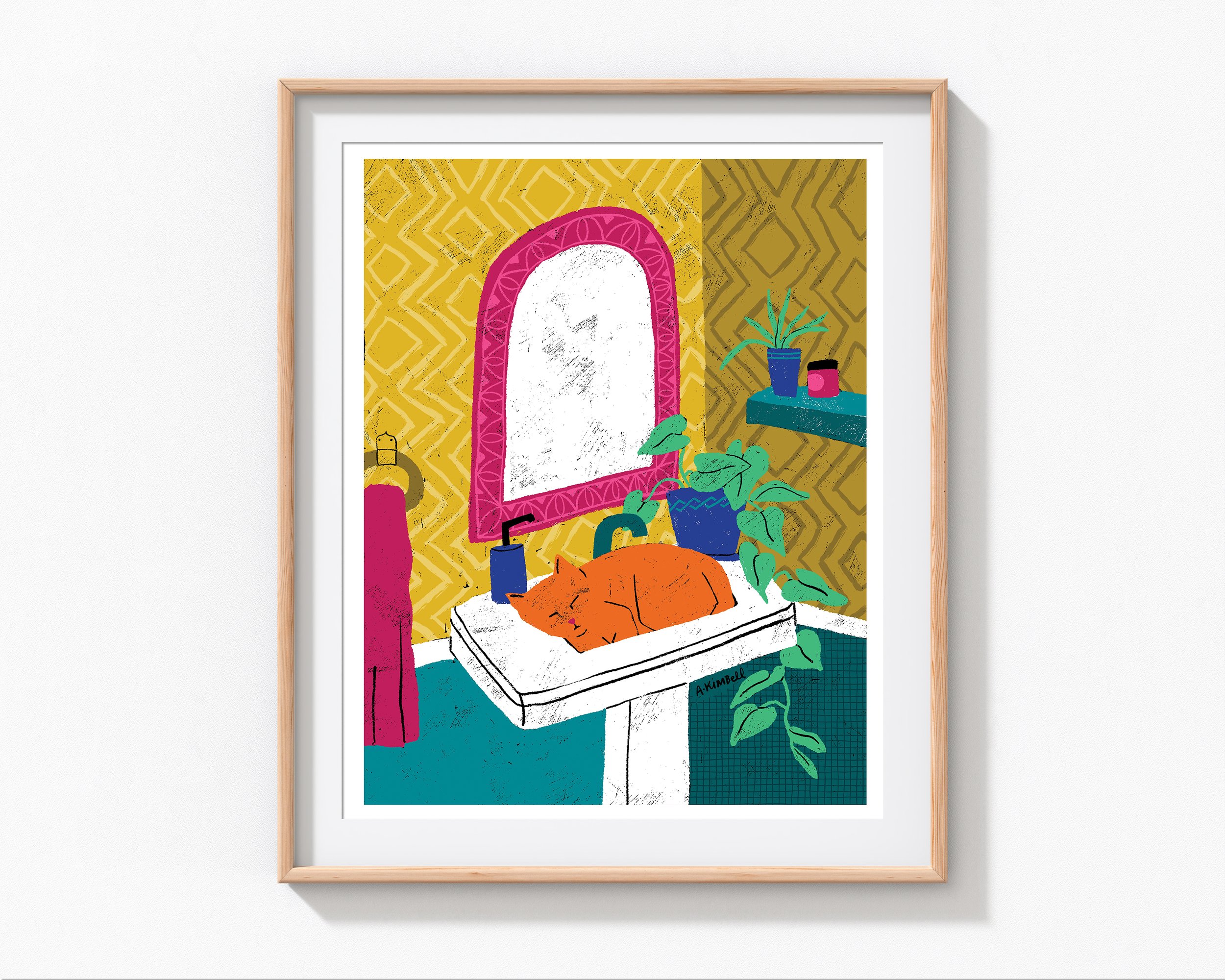 Sink Cat Art Print
