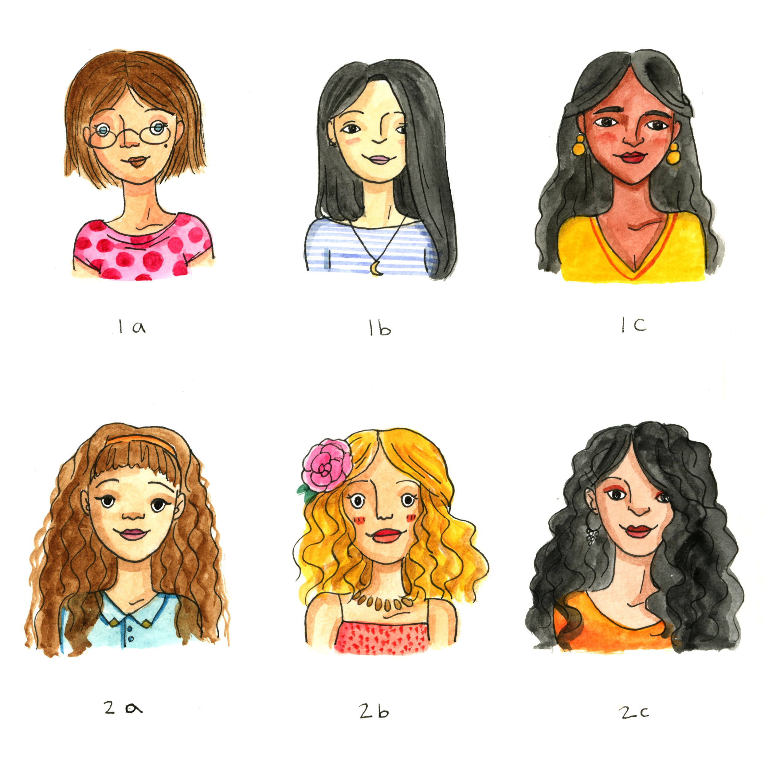 Pop Sugar Hair Type Illustrations