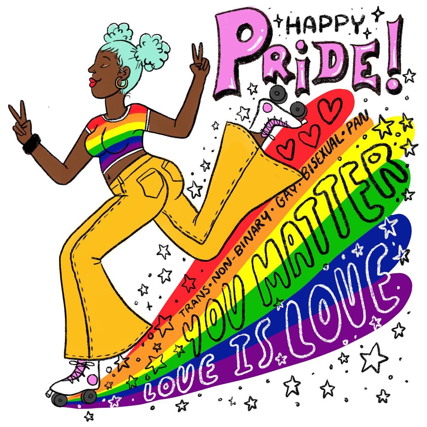 Happy Pride! I hope you feel seen, protected and loved every day but especially this month. #loveislove #happypride #pride #pridemonth 
❤️🧡💛💚💙💜🤎🖤