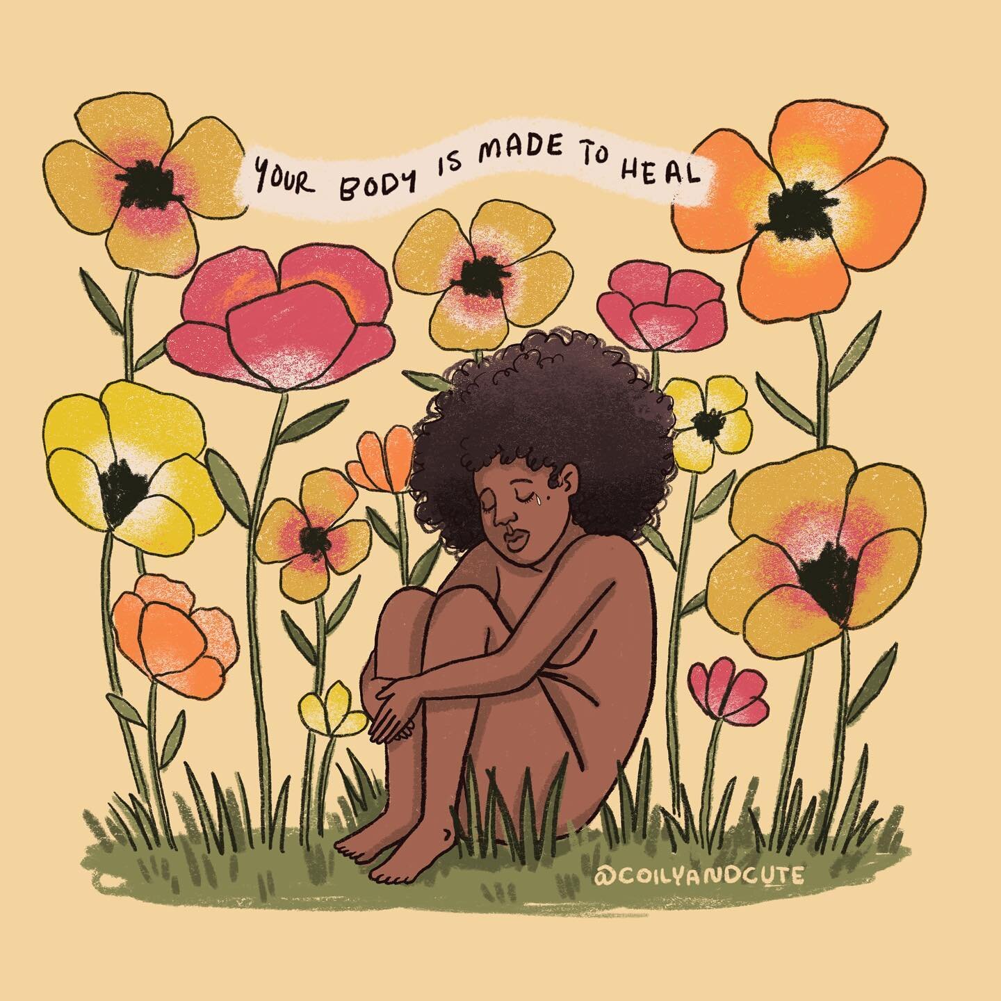 I made this when i was deep in my feels during postpartum recovery. I just kept repeating to myself that just like my body was strong enough to make a human it was also strong enough to heal from it. I&rsquo;m happy to say it was true but i share thi