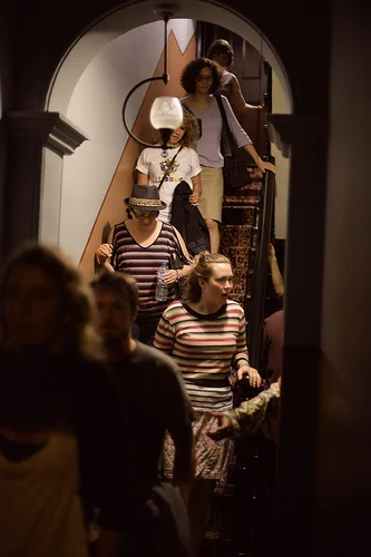 Entering the mansion..