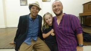 Miles with keen poets Megan and Jason