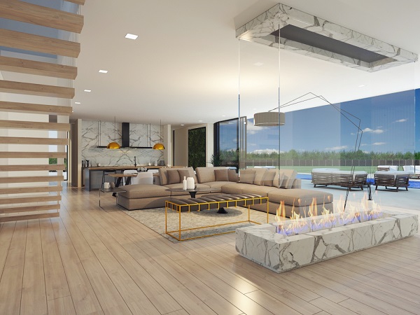 Can we do interiors? Yes we can . Do they look great? Yes they do! Whether you need photorealistic floorboards, marble, downlights, furniture or other features, we've got you covered.