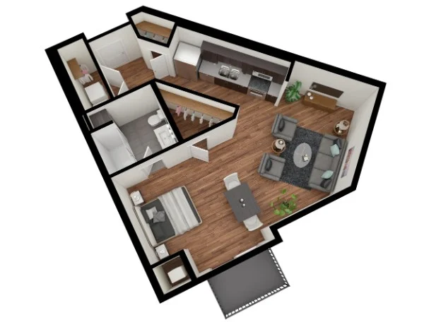 Floorplan renderings can be very simple, and at the same time conceptually stunning.