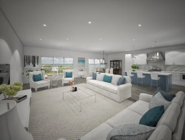 When you render a very wide interior space, the difficulty in displaying it in its best light increase, but both we and our client were very happy with the outcome here.