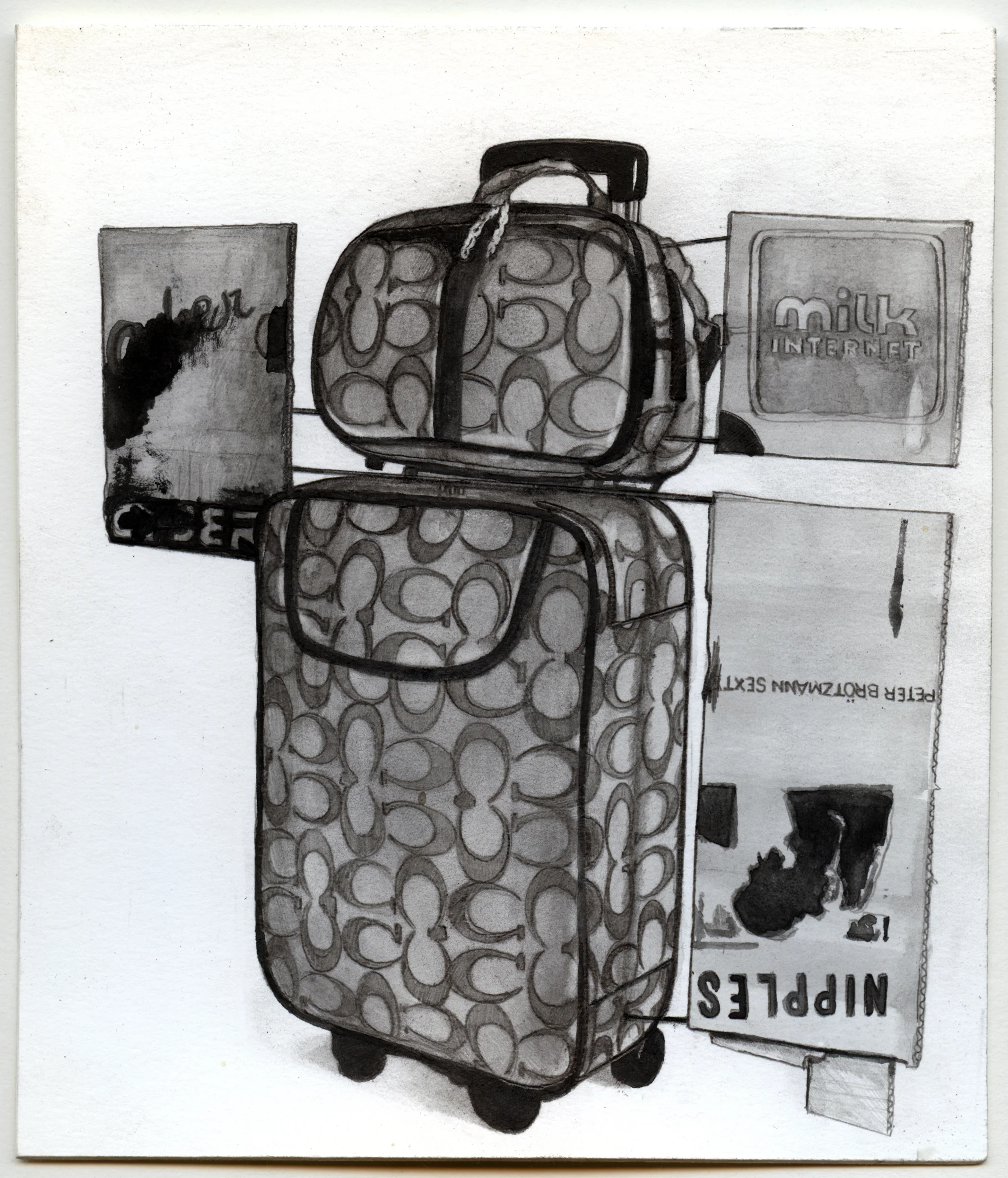Coach bag and cardboard scraps.jpg