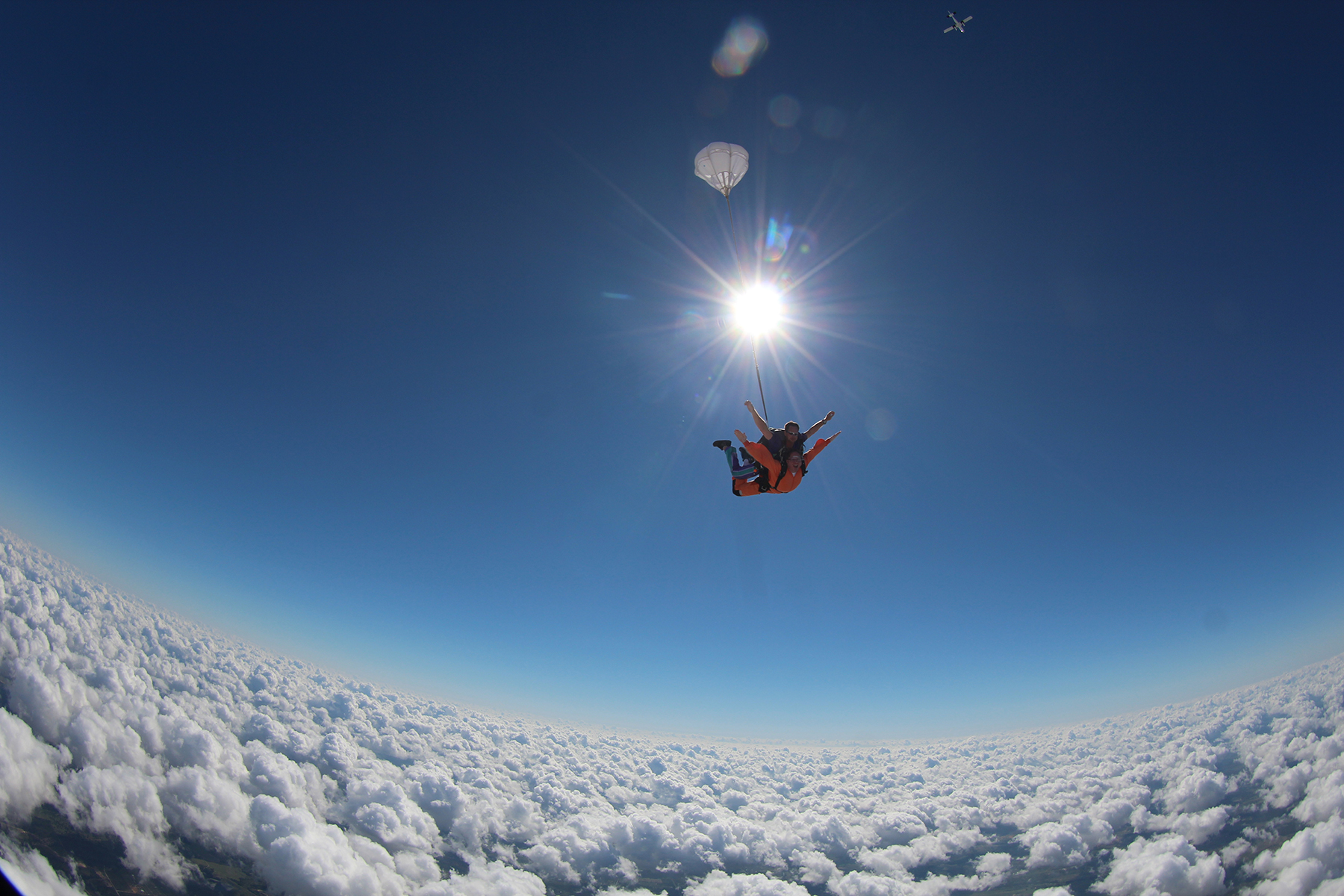 Stephen skydiving for the first time in 2013.