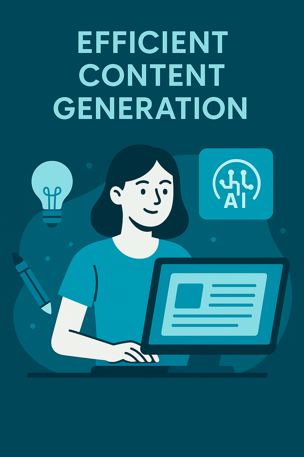 Illustration showing AI analytics and marketing insights through data dashboards and neural network visuals.