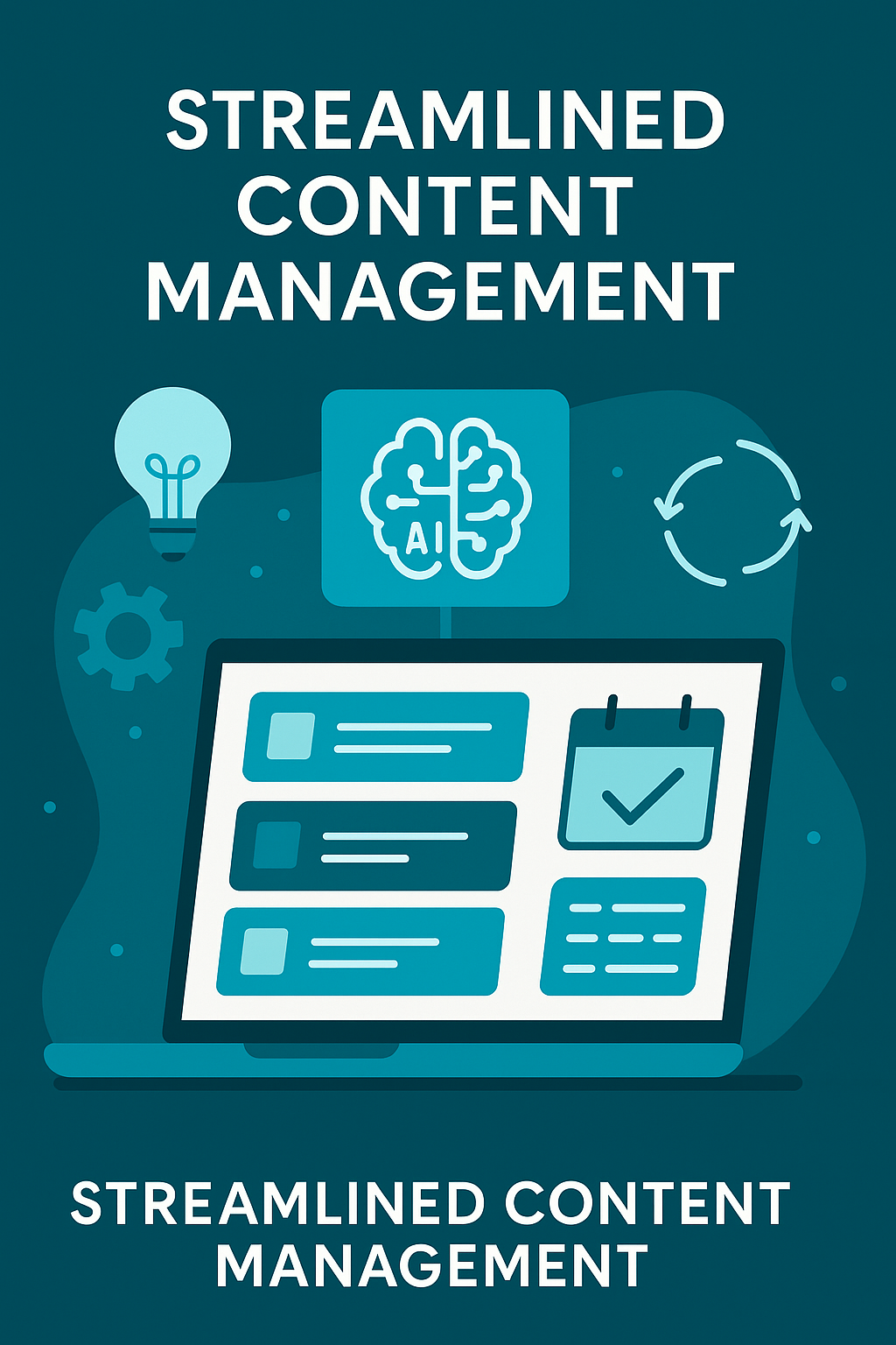 Illustration showing AI analytics and marketing insights through dashboards and neural network visuals.