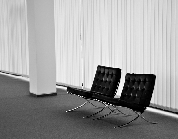 Sit on it, barcelona chairs in the gallery