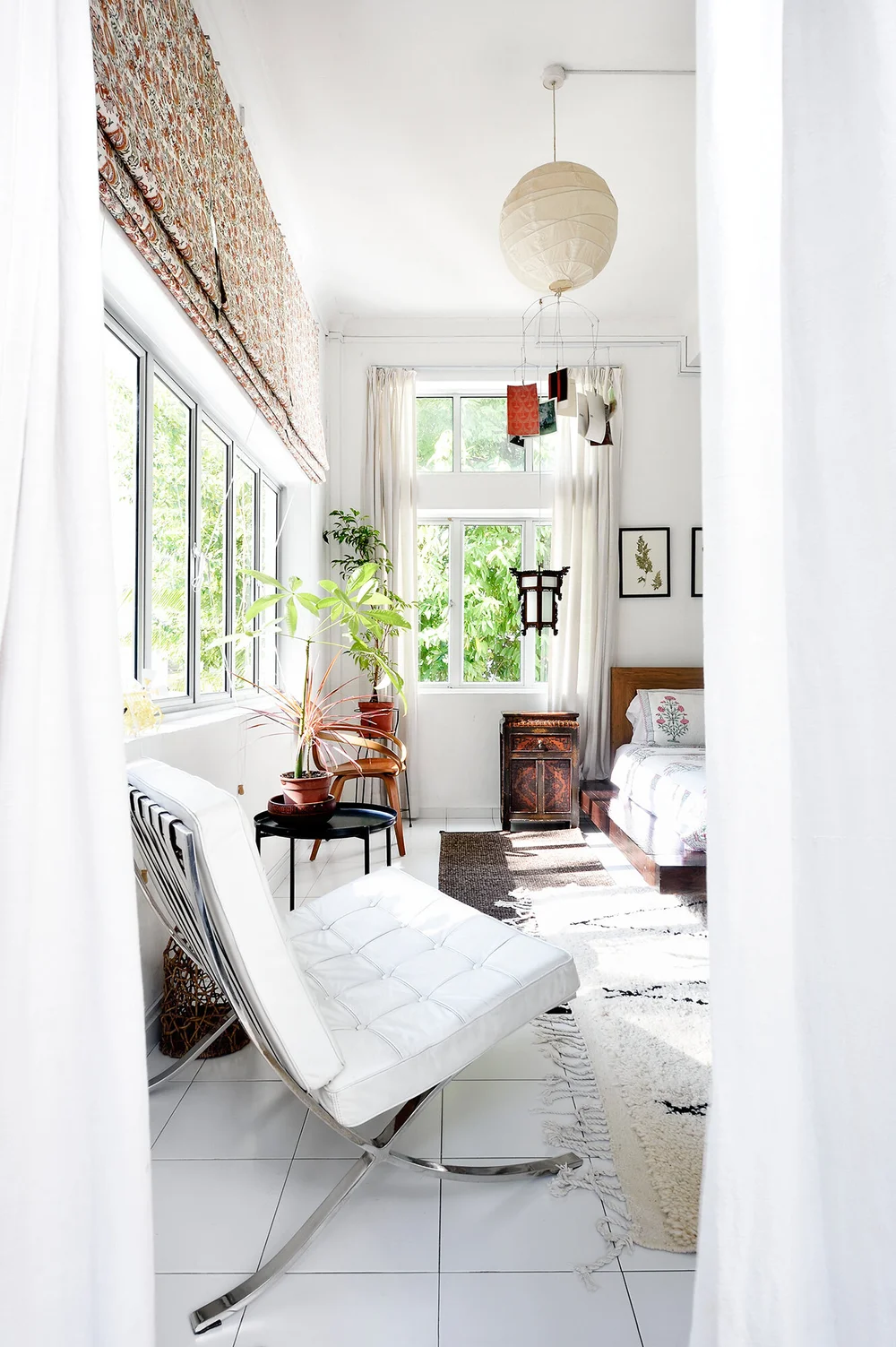Beautiful view of Vintage Black White Apartment Interior